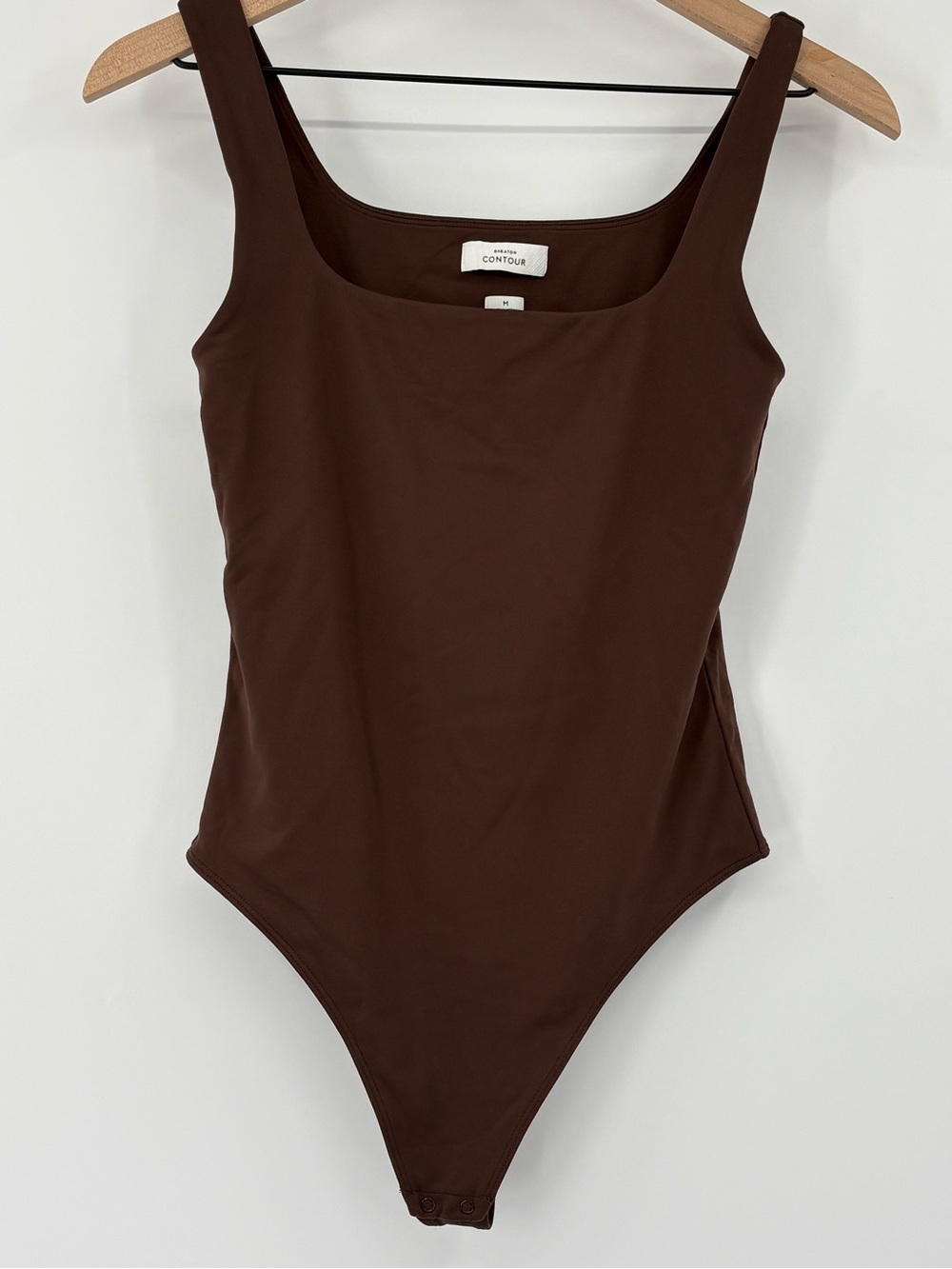 Aritzia Babaton Contour Pursue Squareneck Bodysuit Brown Medium - Picture 11 of 16